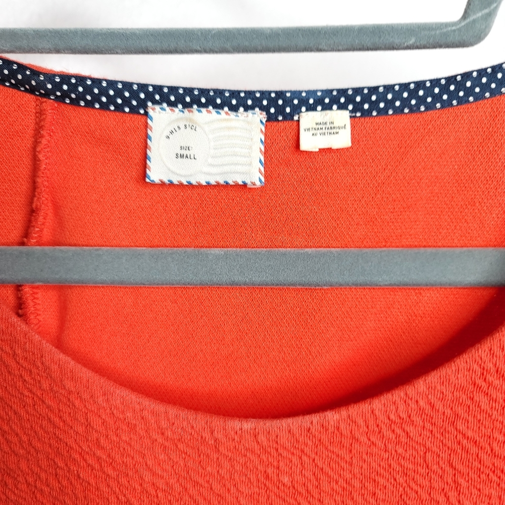 Anthro POSTAGE STAMP Cascata Peplum Top in Coral - Picture 4 of 6